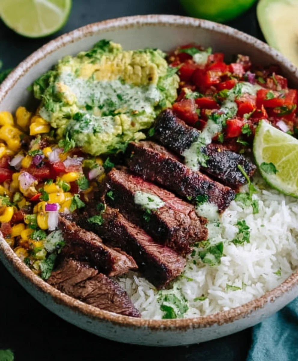 Cilantro Lime Beef Steak Bowls-Quick & Easy Dinner