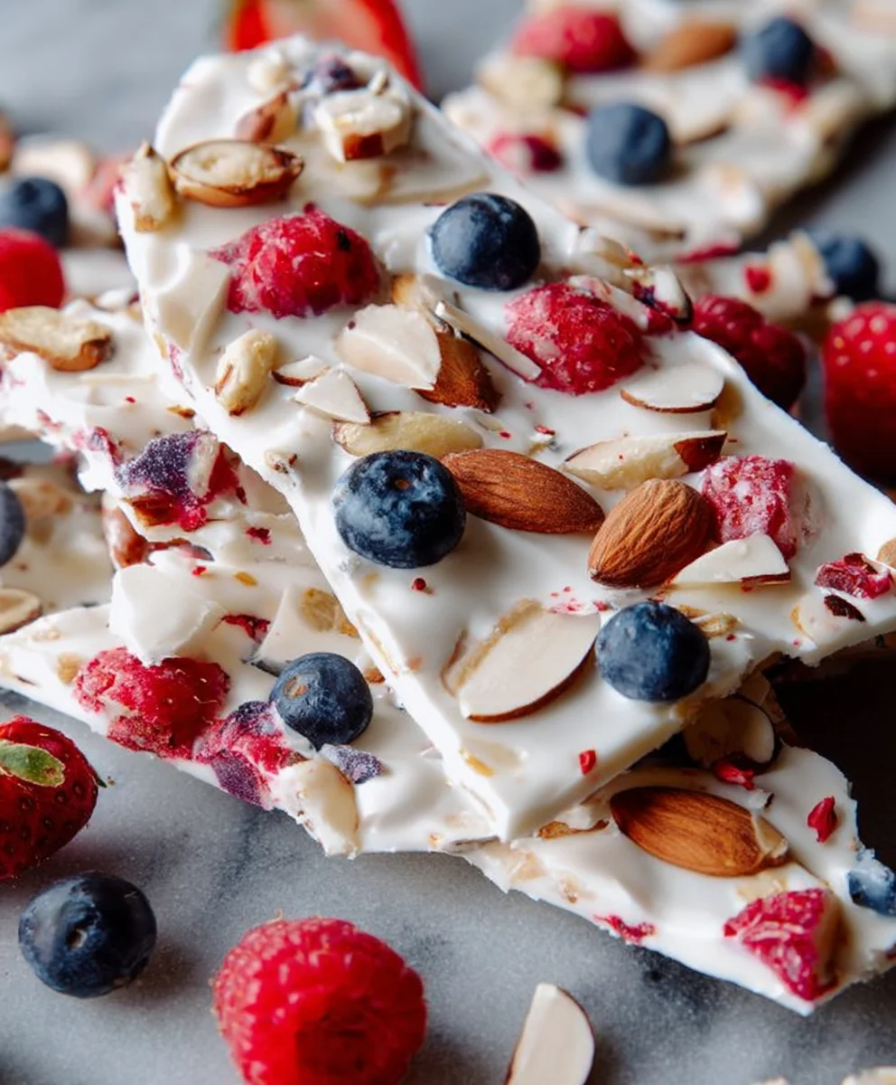 Easy Frozen Yogurt Bark Recipe- Healthy Treat