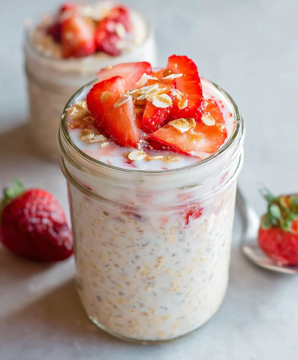 Strawberry Cheesecake Overnight Oats-Easy & Delicious Recipe