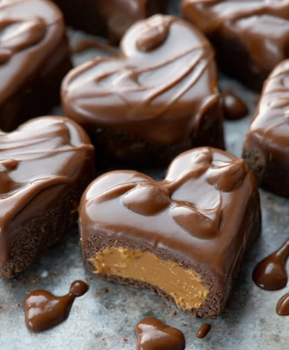 Chocolate Peanut Butter Vnon-alcoholic alentine Heart- Non-Non-Non-Alcoholic Alternativeic Treat