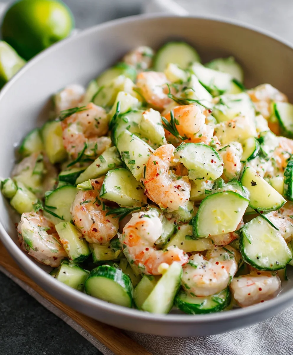 Fresh Cucumber Shrimp Salad-Light & Easy Recipe