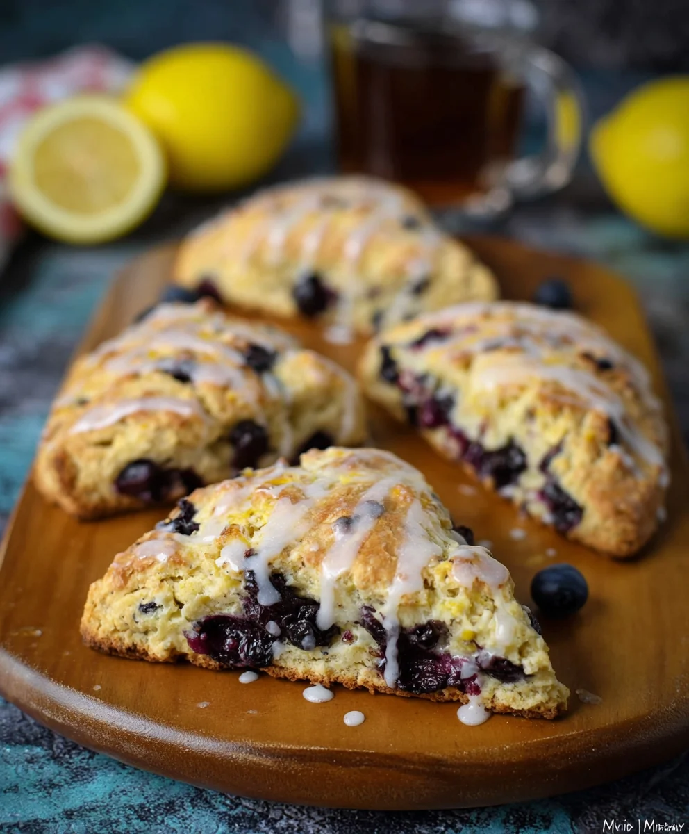 Sourdough Discard Blueberry Lemon Scones-Fluffy & Bright