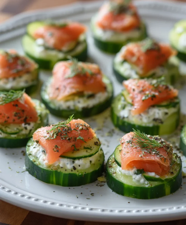 Smoked Salmon Cucumber Bites- Easy Appetizer