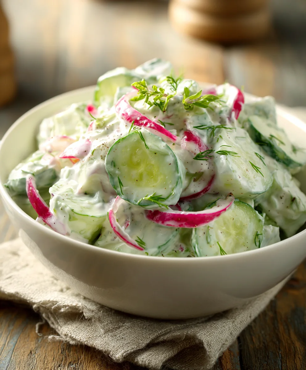 Creamy Cucumber Salad Recipe - Easy & Delicious