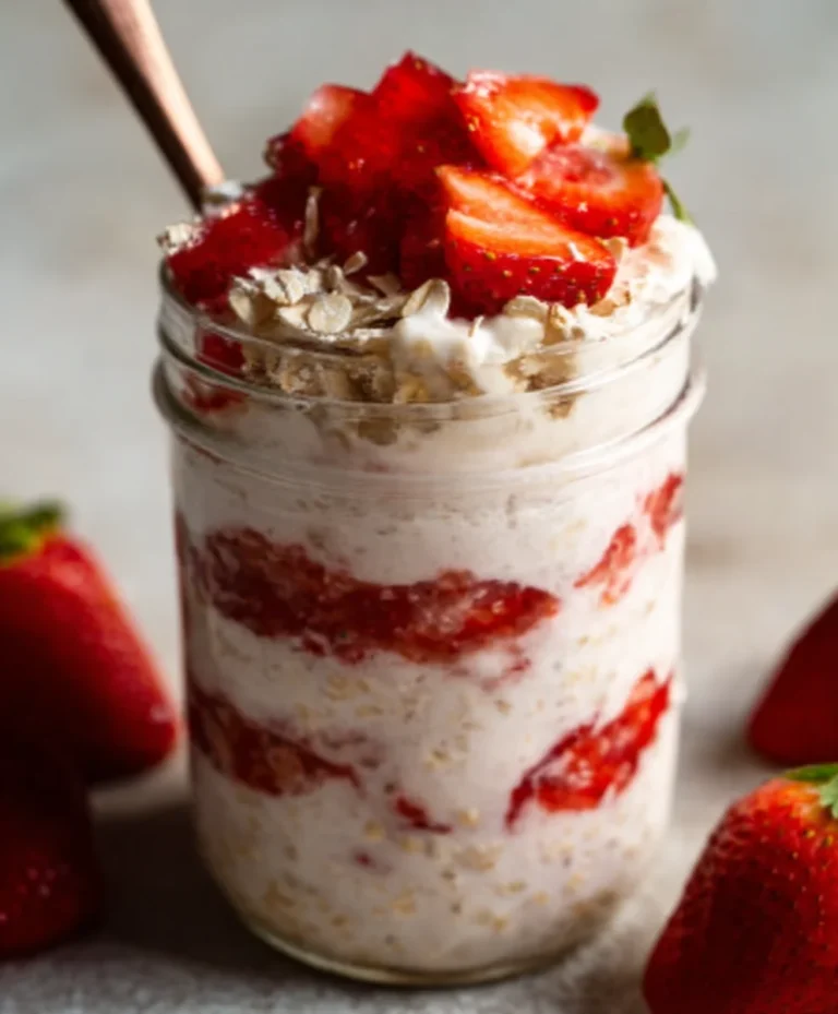 Strawberry Cheesecake Overnight Oats Easy Recipe