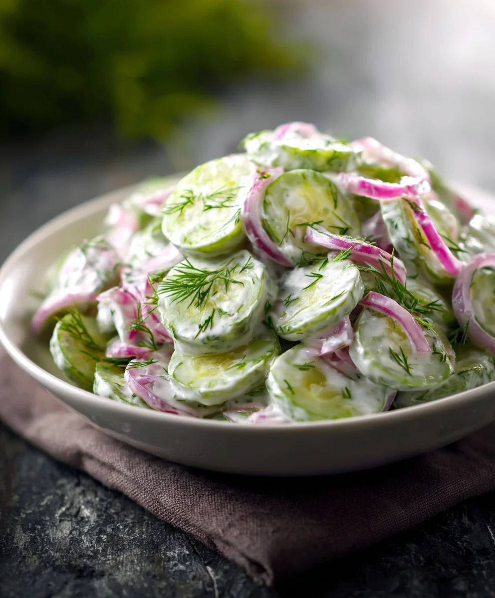 Creamy Cucumber Salad Recipe - Easy & Delicious