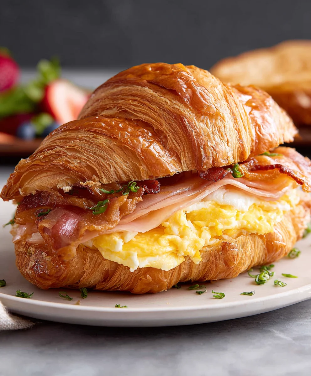 Easy Croissant Breakfast Sandwiches-Quick Morning Meal