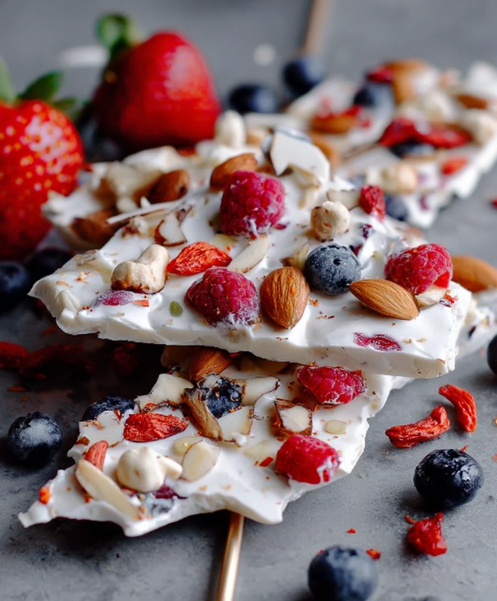 Easy Frozen Yogurt Bark Recipe- Healthy Treat
