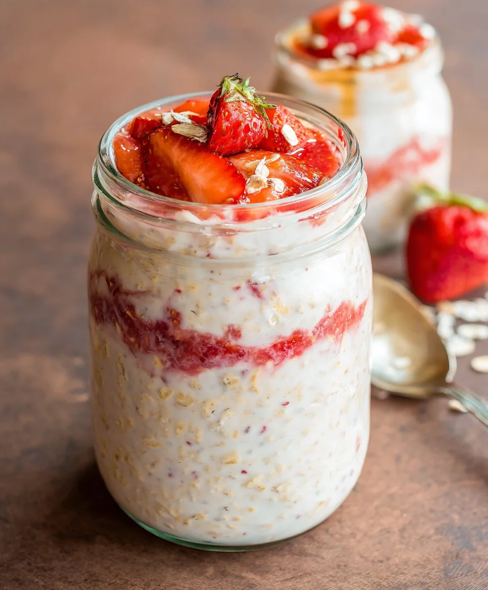 Strawberry Cheesecake Overnight Oats-Easy & Delicious Recipe