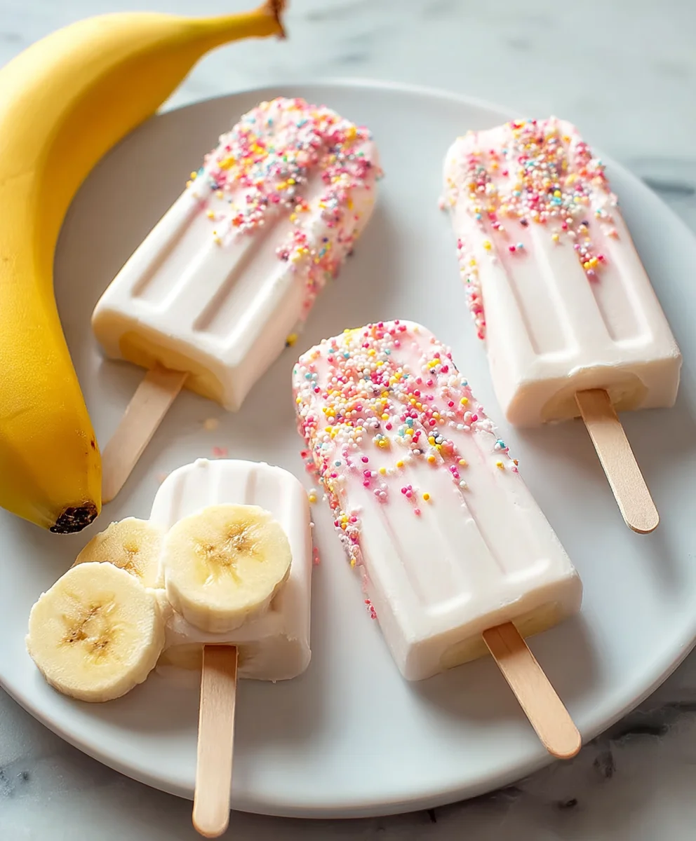 Easy Frozen Banana Yogurt Pops - Healthy Treat