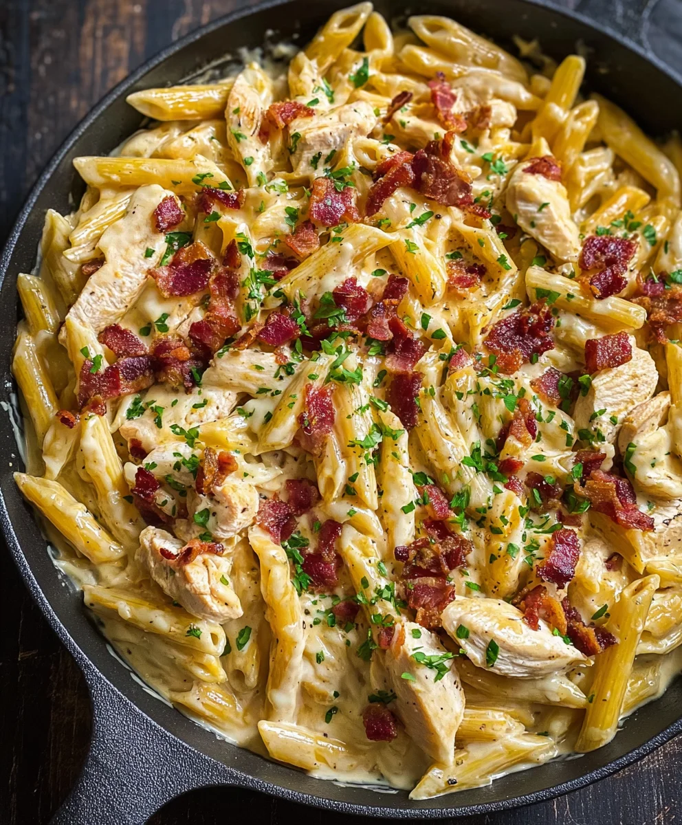 Creamy Ranch Beef Beef Bacon Chicken Pasta Recipe