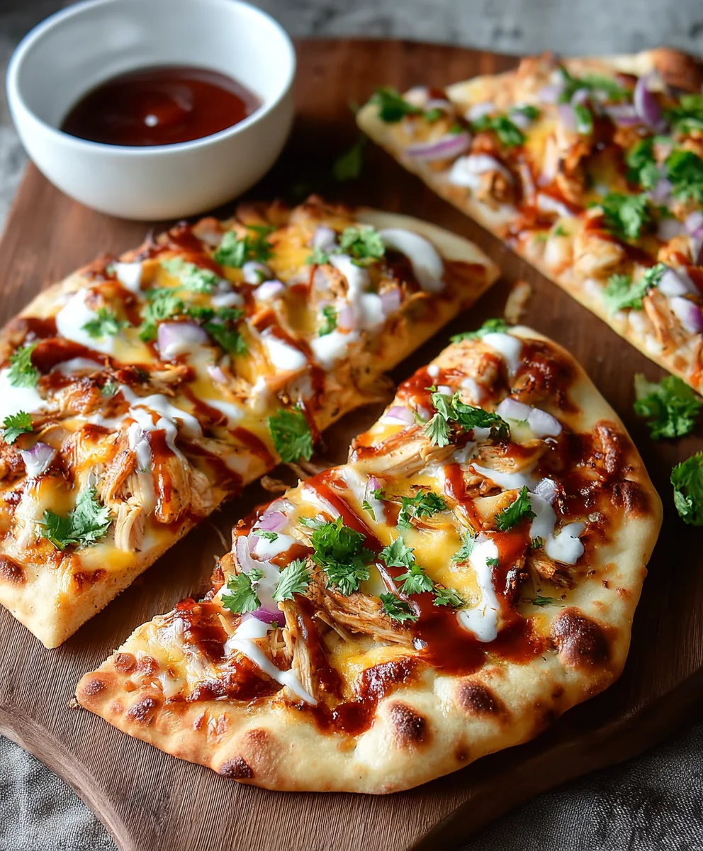 Easy BBQ Chicken Naan Pizza-Quick Family Dinner