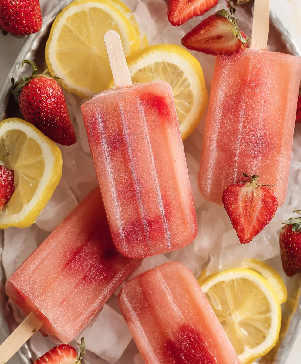 Strawberry Lemonade Popsicles-Refreshing Summer Treat