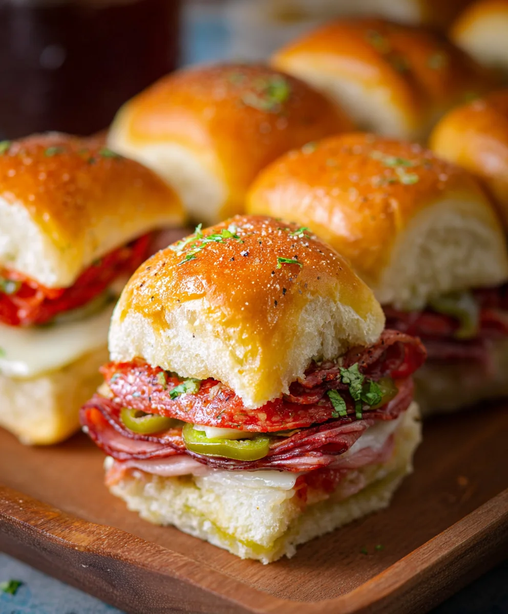 Hot Beef Italian Sub Sliders- Quick & Flavorful Bites