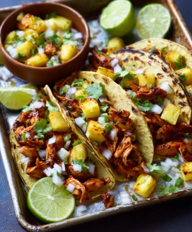Easy One Pan Chicken Pineapple Tacos Recipe