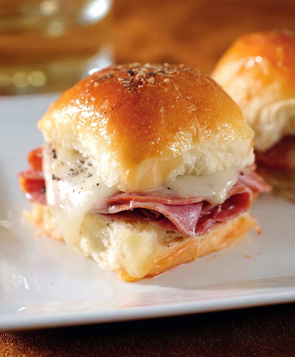 Beef Beef Ham Cheese Sliders - Easy Party Appetizer