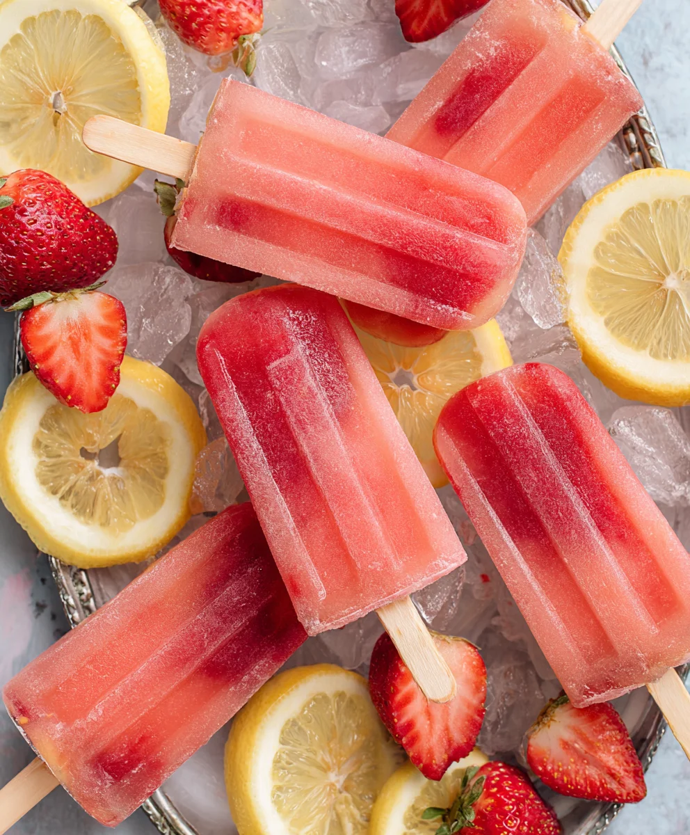 Strawberry Lemonade Popsicles-Refreshing Summer Treat
