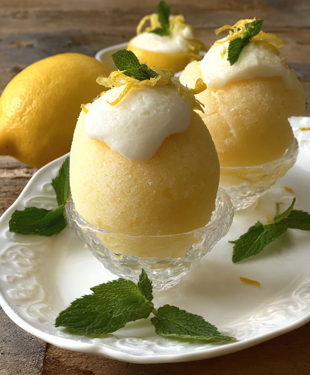 Frozen Lemon Sorbet-Shell Delight