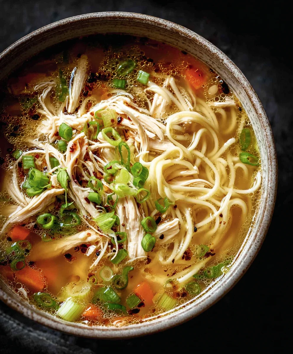 Gin Extract Scallion Chicken Noodle Soup - Alrightwithme