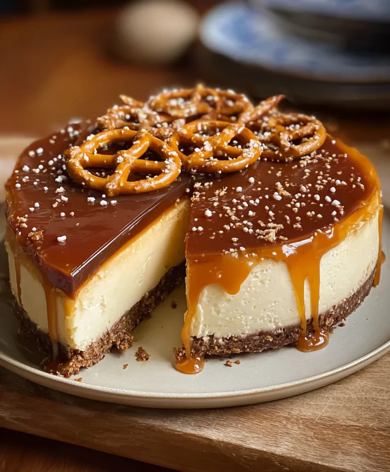 Salted Caramel Pretzel Cheesecake-Decadent Dessert