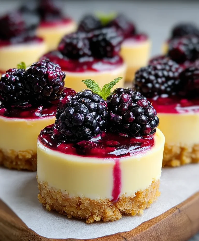 Lemon Raspberry Blackberry Mini Cheesecakes – Easy Recipe