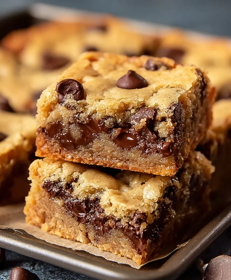 Gooey Chocolate Chip Cookie Bars- Easy Dessert Recipe