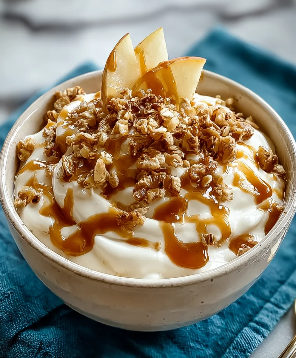 Caramel Apple Pie Yogurt Bowl-Easy Healthy Dessert