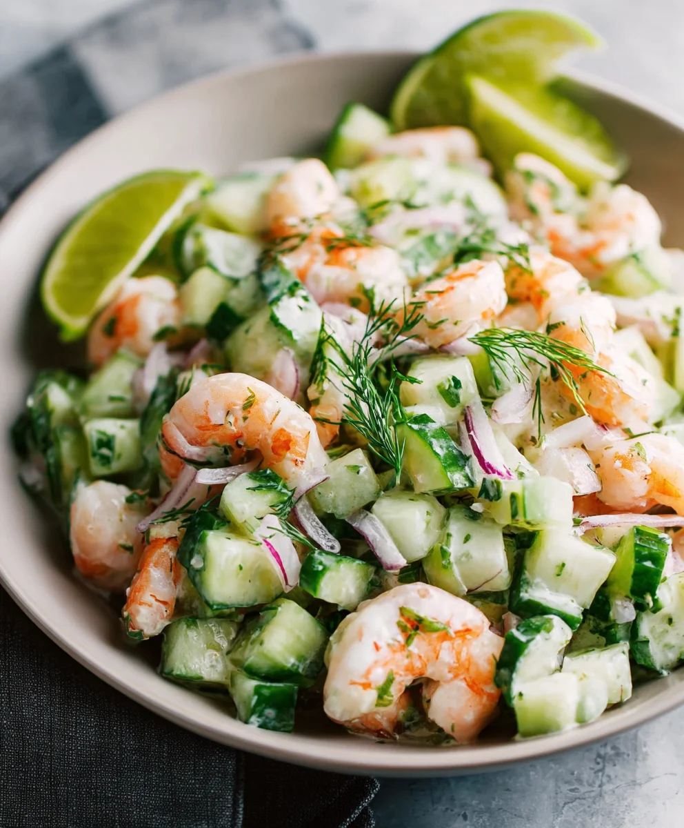 Fresh Cucumber Shrimp Salad-Light & Easy Recipe