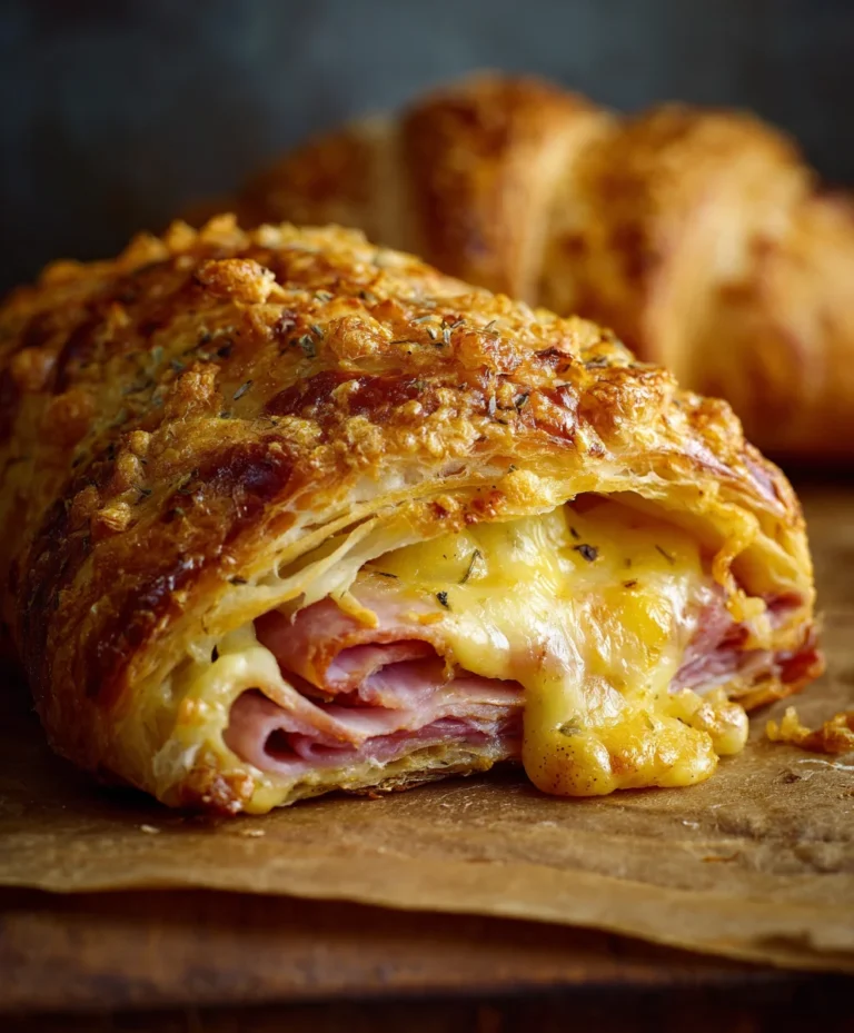 Baked Beef Beef Ham Cheese Croissants- Easy Recipe