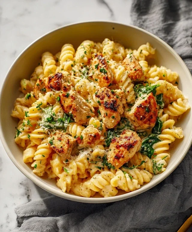 Healthy Garlic Parmesan Chicken Pasta