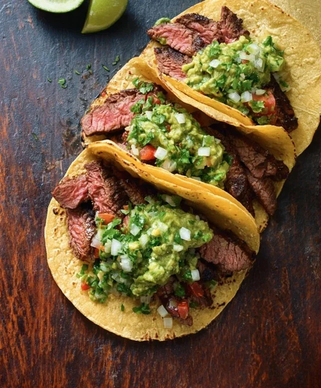 Grilled Steak Tacos with Avocado Salsa