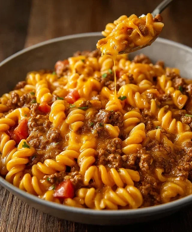 Cheesy Beef Taco Pasta