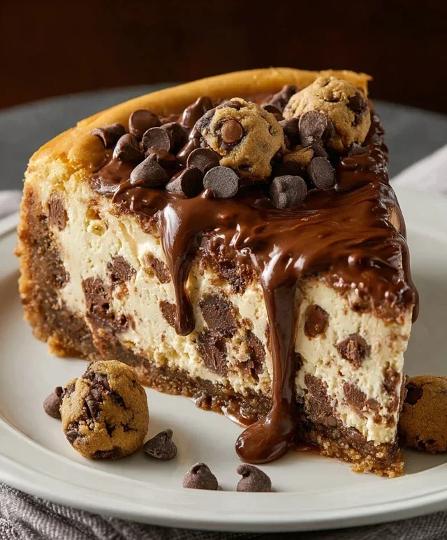 Chocolate Chip Cookie Bottomed Cheesecake