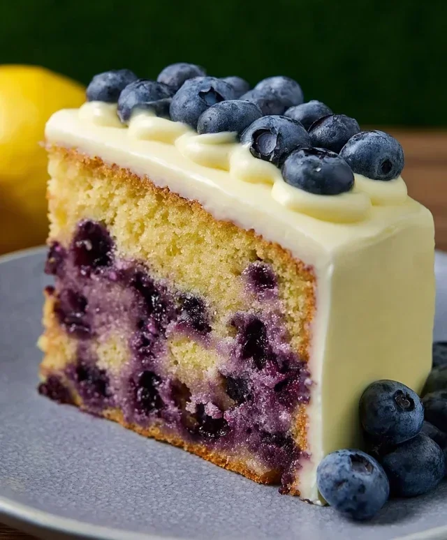 Blueberry Cake with Lemon Cream Cheese Frosting