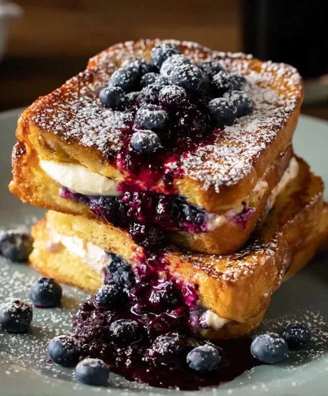 Blueberry Cream Cheese Stuffed French Toast