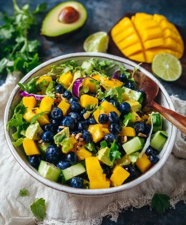Mango Cucumber Salad with Blueberry and Avocado