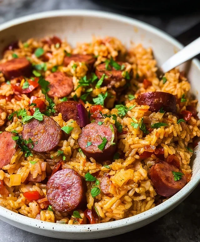 One Pot Smoked Sausage And Rice