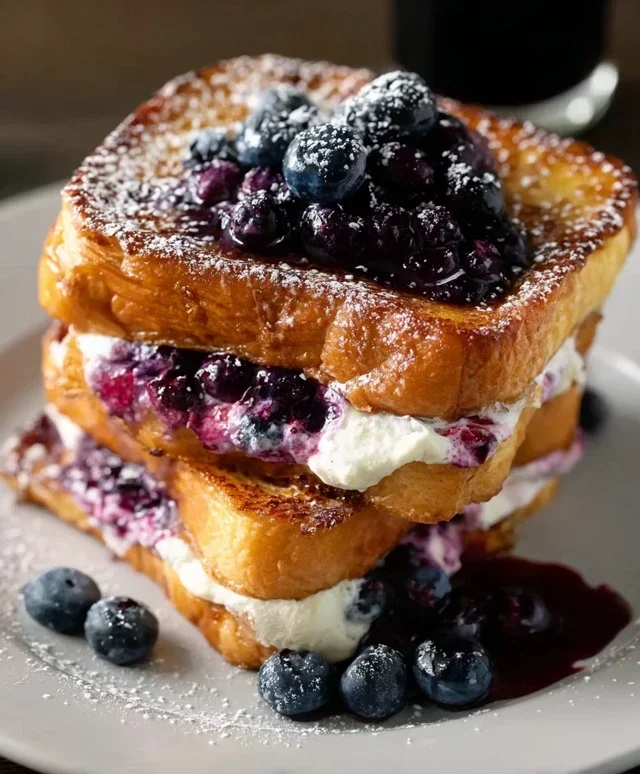 Blueberry Cream Cheese Stuffed French Toast
