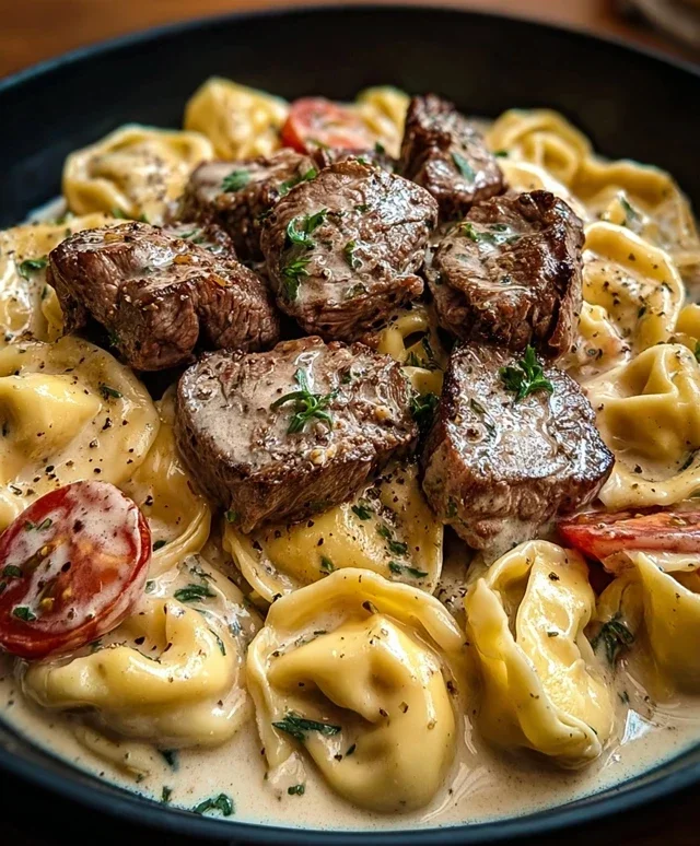 Cracked Garlic Steak Tortellini in Creamhouse Sauce Bliss