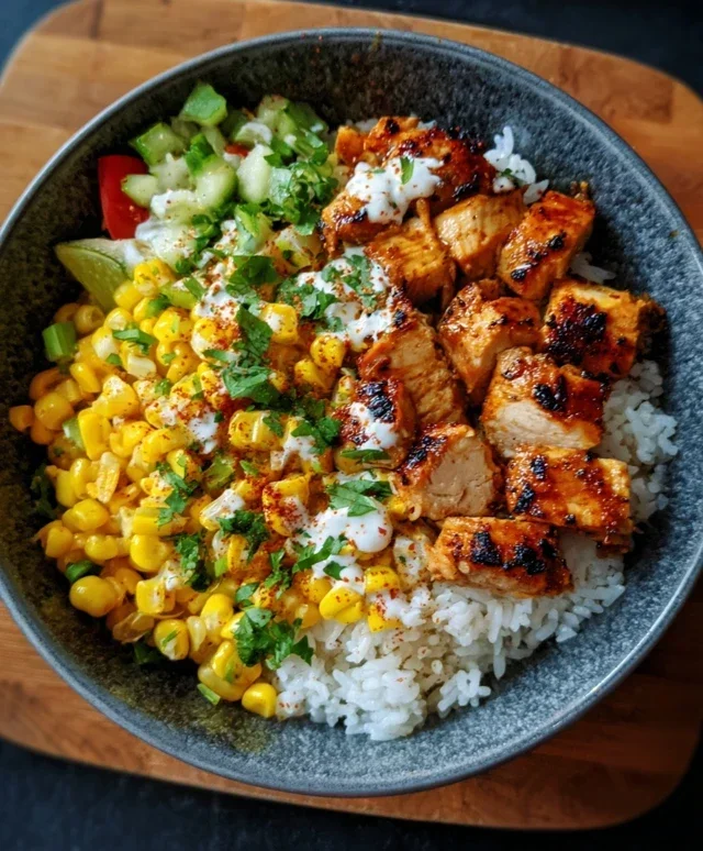 Street Corn Chicken Rice Bowl