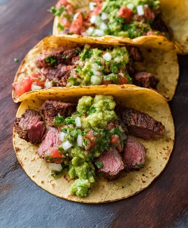 Grilled Steak Tacos with Avocado Salsa
