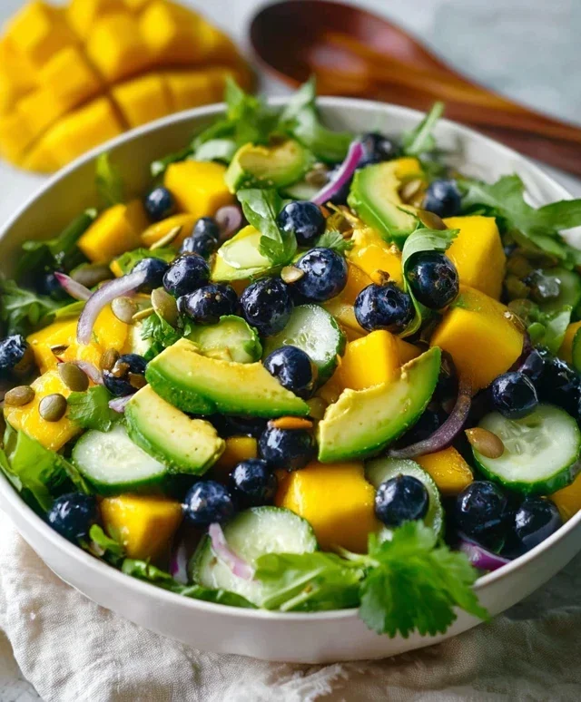 Mango Cucumber Salad with Blueberry and Avocado