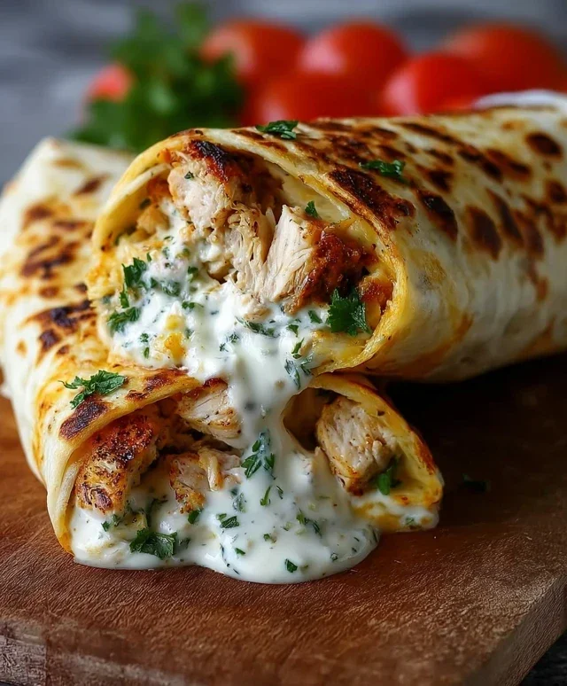 Low Carb Cheesy Garlic Chicken Wraps