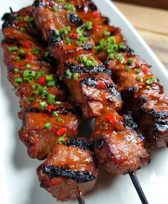 BBQ Beef Skewers with Filipino BBQ Marinade