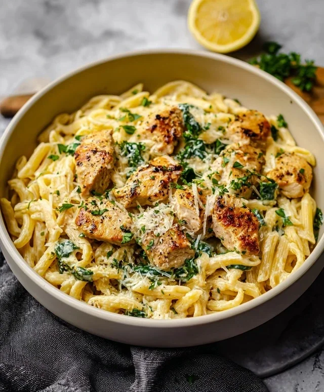 Healthy Garlic Parmesan Chicken Pasta