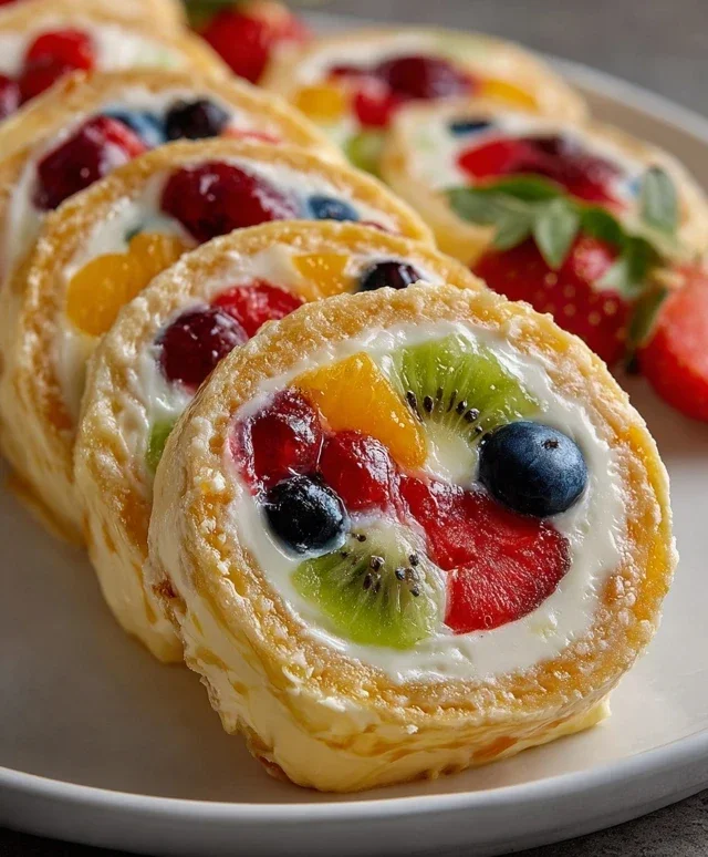 Cheesecake Fruit Salad Roll Ups