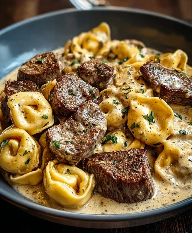 Cracked Garlic Steak Tortellini in Creamhouse Sauce Bliss