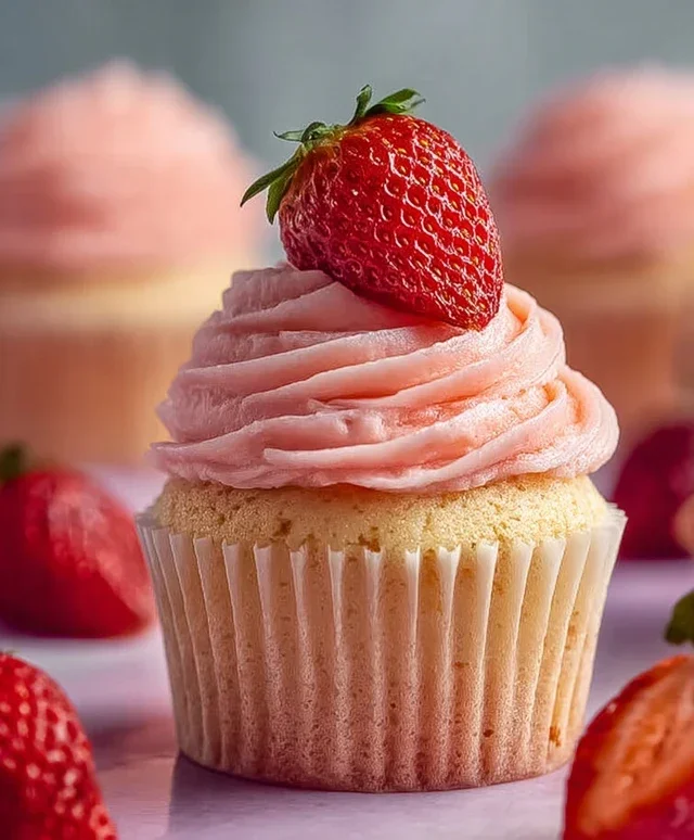Fresh Strawberry Cupcakes