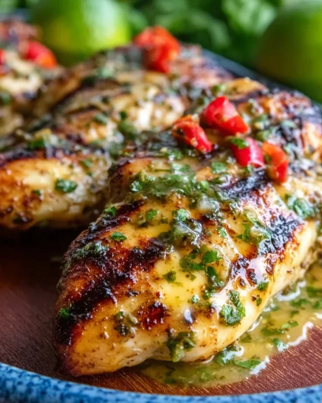 Grilled Salsa Verde Pepper Jack Chicken
