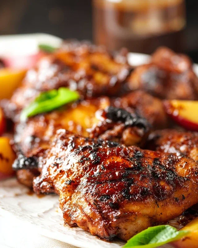 Grilled Bourbon Extract Extract Peach BBQ Chicken